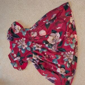 Kids Mayoral Floral Velvet Dress in Red Size 6 Yrs